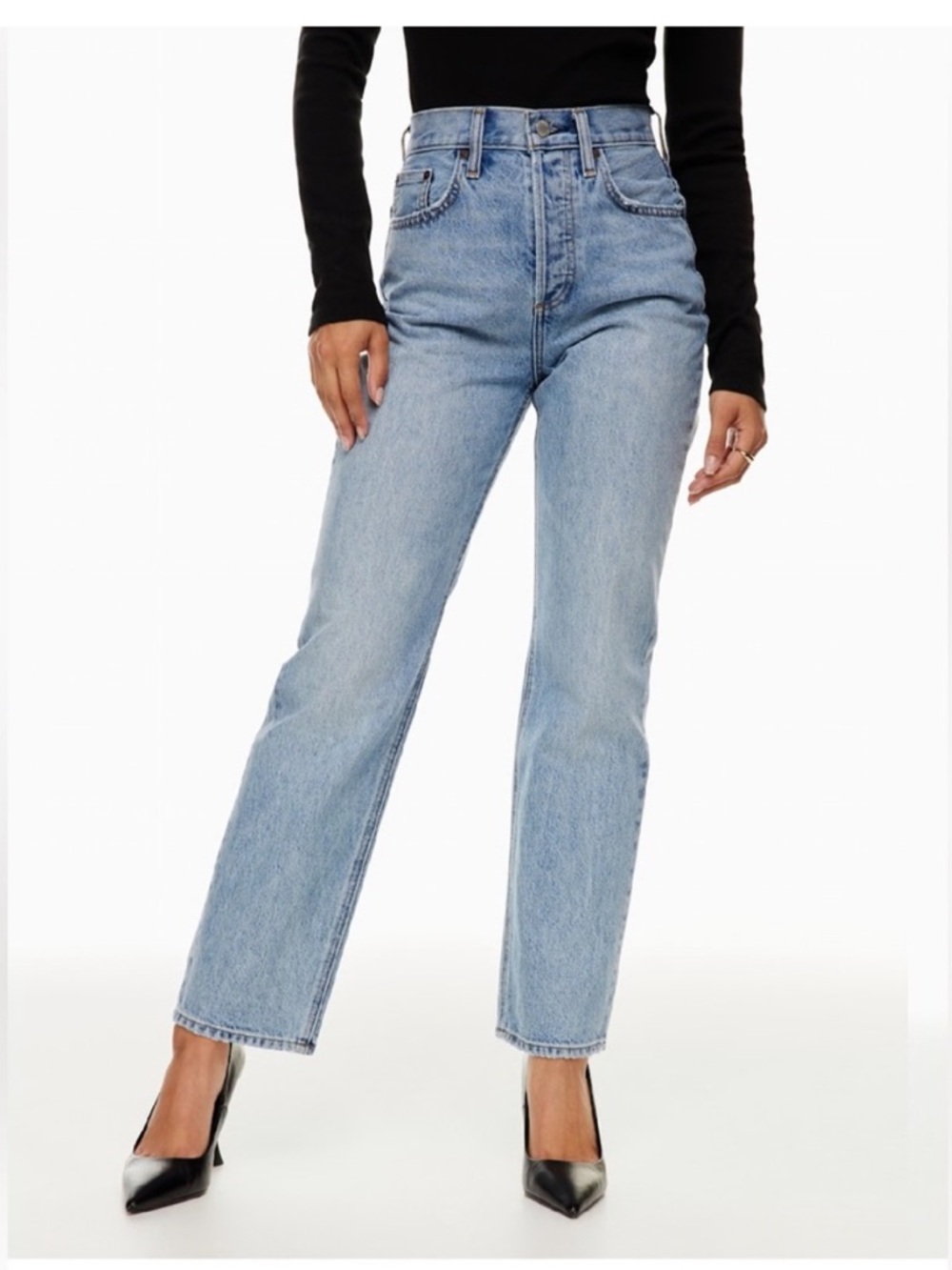 PAIGE Joni High Rise Straight Jeans Light Wash 90s Vintage Fit 26